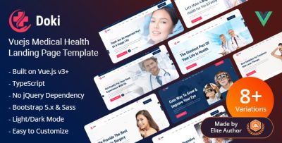 Doki - Vuejs Doctor & Medical Landing Page Template