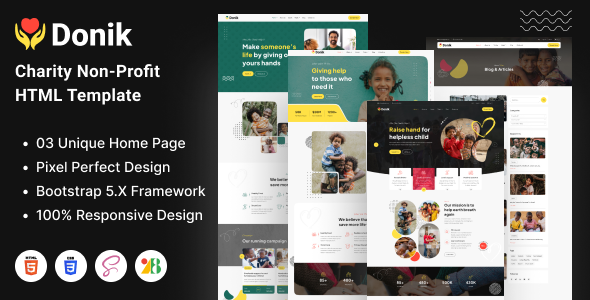 Donik - Charity & Fundraising HTML5 Template Donik - Charity & Fundraising HTML5 Template