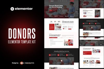 Donors - Blood Drive & Donation Campaigns Elementor Template Kit
