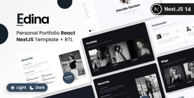 Edina - Personal Portfolio React NextJs + RTL Template