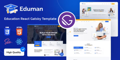 Eduman - Education & Online Courses React GatsBy Template