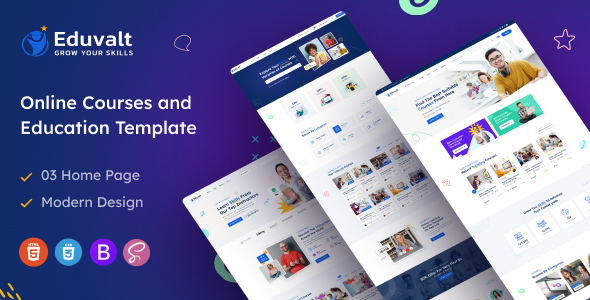 Eduvalt - Online Courses & Education Template + RTL Eduvalt - Online Courses & Education Template + RTL