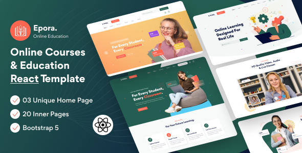 Epora - Online Course and Education React, Nextjs Template Epora - Online Course and Education React, Nextjs Template