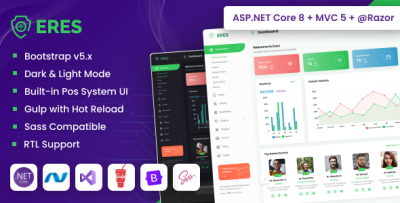 ERES - ASP.NET Core & MVC Hospital Admin Dashboard Template