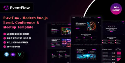 Eventflow - Modern Vue.js Event, Conference & Meetup Template
