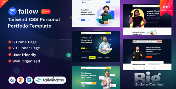 Fallow - Tailwind CSS Personal Portfolio Templates Fallow - Tailwind CSS Personal Portfolio Templates
