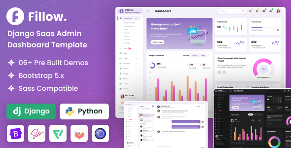 Fillow - Django Saas Admin Dashboard Template Fillow - Django Saas Admin Dashboard Template