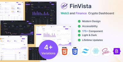 FinVista - Web3 and Finance Crypto Dashboard Template