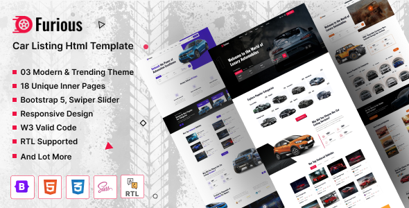 Furious - Car Listing HTML Template Furious - Car Listing HTML Template