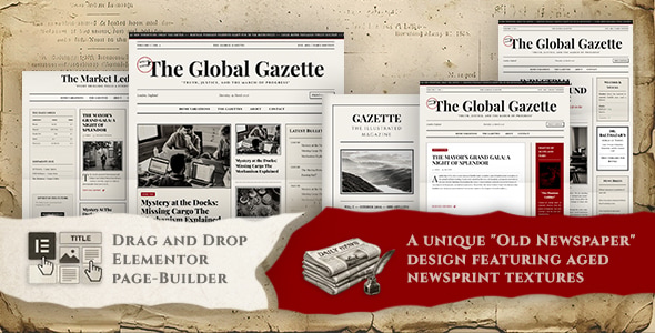 Gazette - Vintage News & Editorial Magazine WordPress Theme Gazette - Vintage News & Editorial Magazine WordPress Theme
