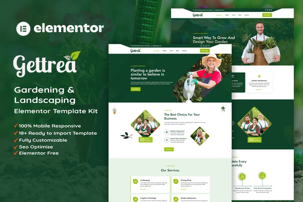 Gettrea - Gardening & Landscaping Elementor Template Kit Gettrea - Gardening & Landscaping Elementor Template Kit