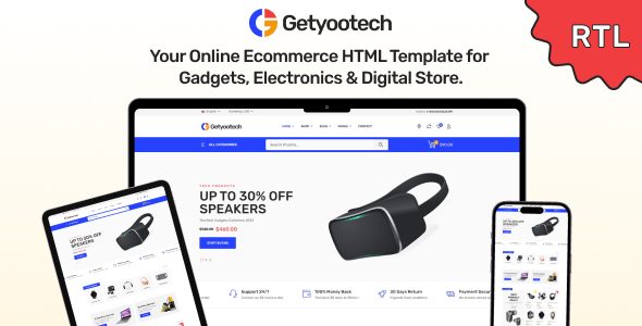 Getyootech - Electronics, Gadgets Ecommerce Site Template with RTL Support Included Getyootech - Electronics, Gadgets Ecommerce Site Template with RTL Support Included