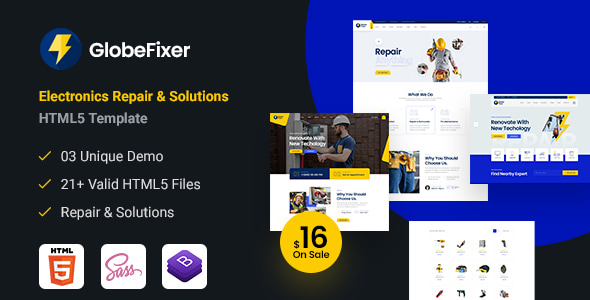 GlobeFixer - Electronics Repair HTML5 Template GlobeFixer - Electronics Repair HTML5 Template