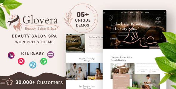 Glovera - Beauty Salon Spa WordPress Theme Glovera - Beauty Salon Spa WordPress Theme