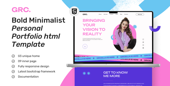 Grace - Creative Personal Portfolio Website HTML Template Grace - Creative Personal Portfolio Website HTML Template