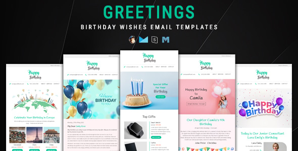 Greetings - Birthday Wishes Email Templates Bundle Greetings - Birthday Wishes Email Templates Bundle