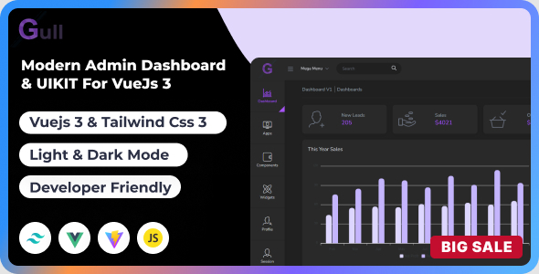 Gull - Vue Tailwind Admin Template Gull - Vue Tailwind Admin Template