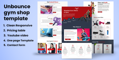 Gym shop -Unbounce Landing page