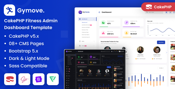 Gymove - CakePHP Fitness Admin Dashboard Bootstrap Template Gymove - CakePHP Fitness Admin Dashboard Bootstrap Template