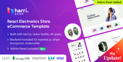 Harri - Electronics eCommerce React Next js Template + Admin Panel