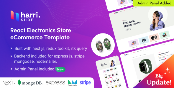 Harri – Electronics eCommerce React Next js Template + Admin Panel Harri – Electronics eCommerce React Next js Template + Admin Panel