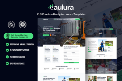 Haulura - Junk Removal Services WordPress Elementor Template Kit