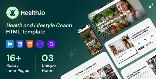 Healthio - Health and Lifestyle Coach HTML Template Healthio - Health and Lifestyle Coach HTML Template