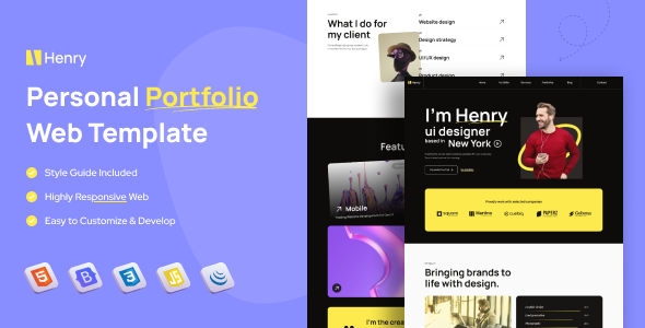 Henry - Personal Portfolio Website HTML Template Henry - Personal Portfolio Website HTML Template