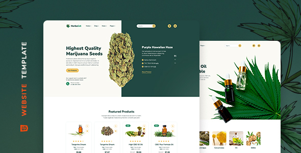 Herbalist - Medical Marijuana Store Website Template Herbalist - Medical Marijuana Store Website Template