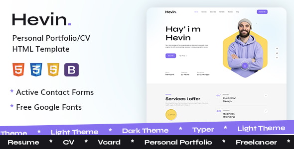 Hevin - Personal Portfolio/CV HTML Template Hevin - Personal Portfolio/CV HTML Template