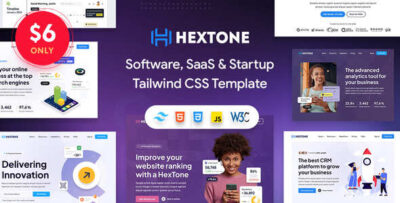 HexTone - Software, SaaS & Startup Tailwind CSS Template