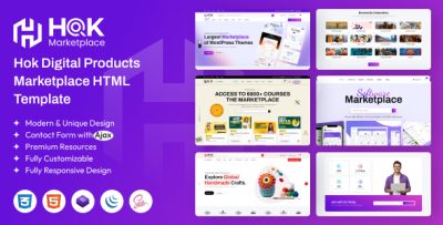 Hok - Digital Product Marketplace HTML Template