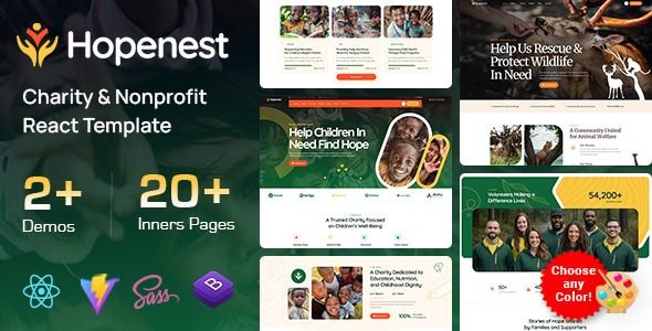 Hopenest - Charity & Nonprofit React Template Hopenest - Charity & Nonprofit React Template