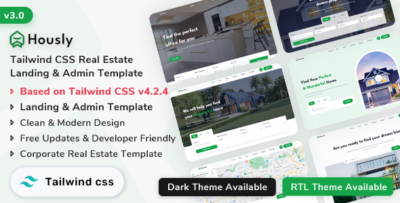 Hously - Real Estate Landing & Admin Dashboard Tailwind CSS Template