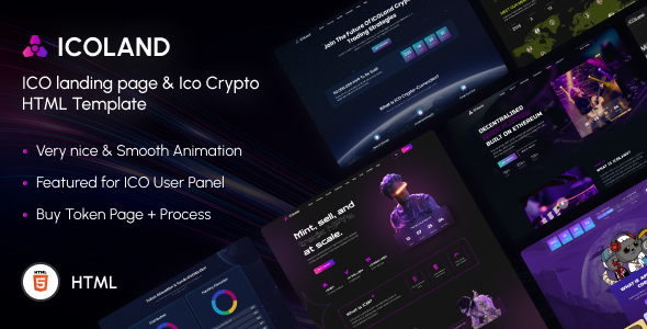 ICOLand | NFT landing page & Crypto HTML Template ICOLand | NFT landing page & Crypto HTML Template