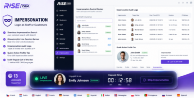 Impersonation Plugin for RISE CRM - Login as Staff or Customers