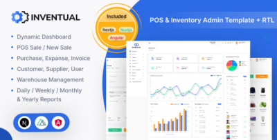 Inventual - Angular, NextJs & NuxtJs Inventory Admin Template + RTL