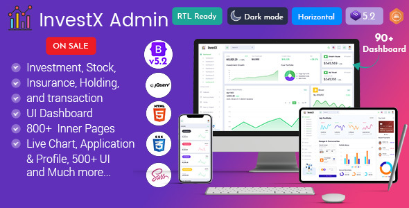 InvestX - Investment Portfolio Admin Dashboard Template InvestX - Investment Portfolio Admin Dashboard Template