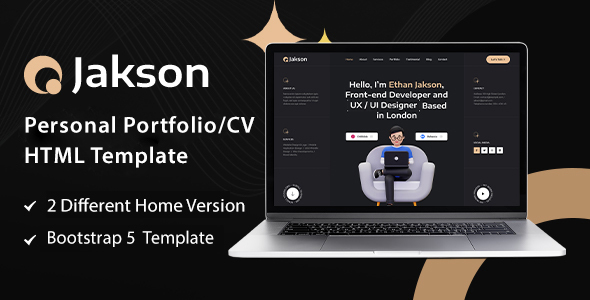 Jakson - Personal Portfolio/CV HTML Template. Jakson - Personal Portfolio/CV HTML Template.