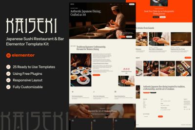 Kaiseki - Japanese Sushi Restaurant & Bar Elementor Template Kit