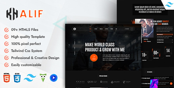 Khalif - Tailwind Creative Portfolio HTML5 Template Khalif - Tailwind Creative Portfolio HTML5 Template
