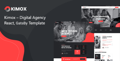 Kimox - Digital Agency React, GatsBy Template