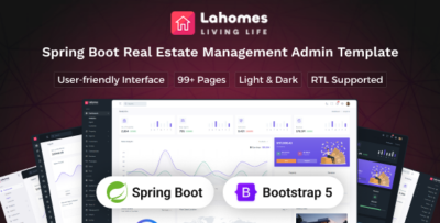 Lahomes - Spring Boot Real Estate Management Admin & Dashboard Template