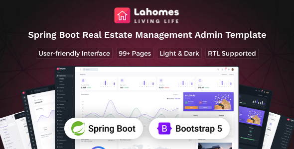 Lahomes - Spring Boot Real Estate Management Admin & Dashboard Template Lahomes - Spring Boot Real Estate Management Admin & Dashboard Template