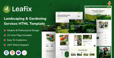 Leafix - Landscaping & Gardening Services HTML Template
