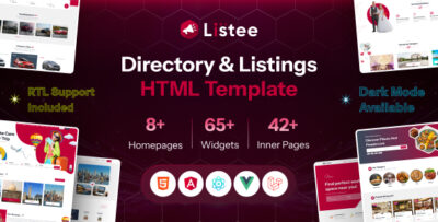 Listee - Local Business Directory Marketplace Website Template