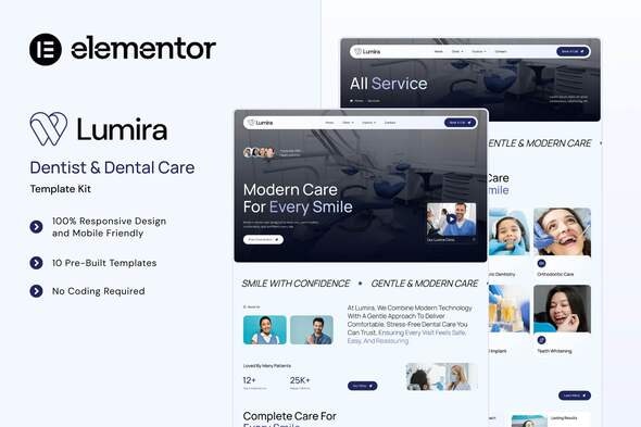 Lumira - Dentist & Dental Care Elementor Template Kit Lumira - Dentist & Dental Care Elementor Template Kit