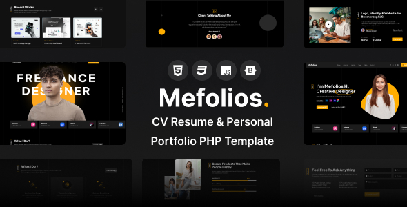 Mefolios - CV Resume & Personal Portfolio PHP Template Mefolios - CV Resume & Personal Portfolio PHP Template