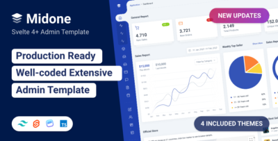 Midone - Tailwind CSS SvelteKit Admin Dashboard Template + HTML Version
