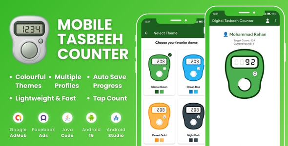 Mobile Tasbeeh Counter with AdMob Facebook Ads Android Mobile Tasbeeh Counter with AdMob Facebook Ads Android